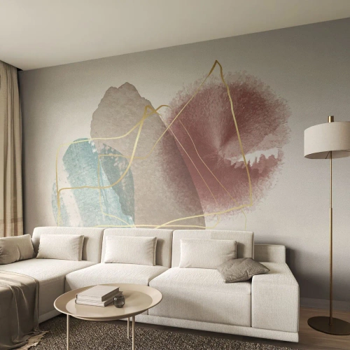 Papel de Parede Autocolante Deluxe Sticker - Corais espaciais - Abstração, Pedaço, Padrão Moderno - 250x175 cm
