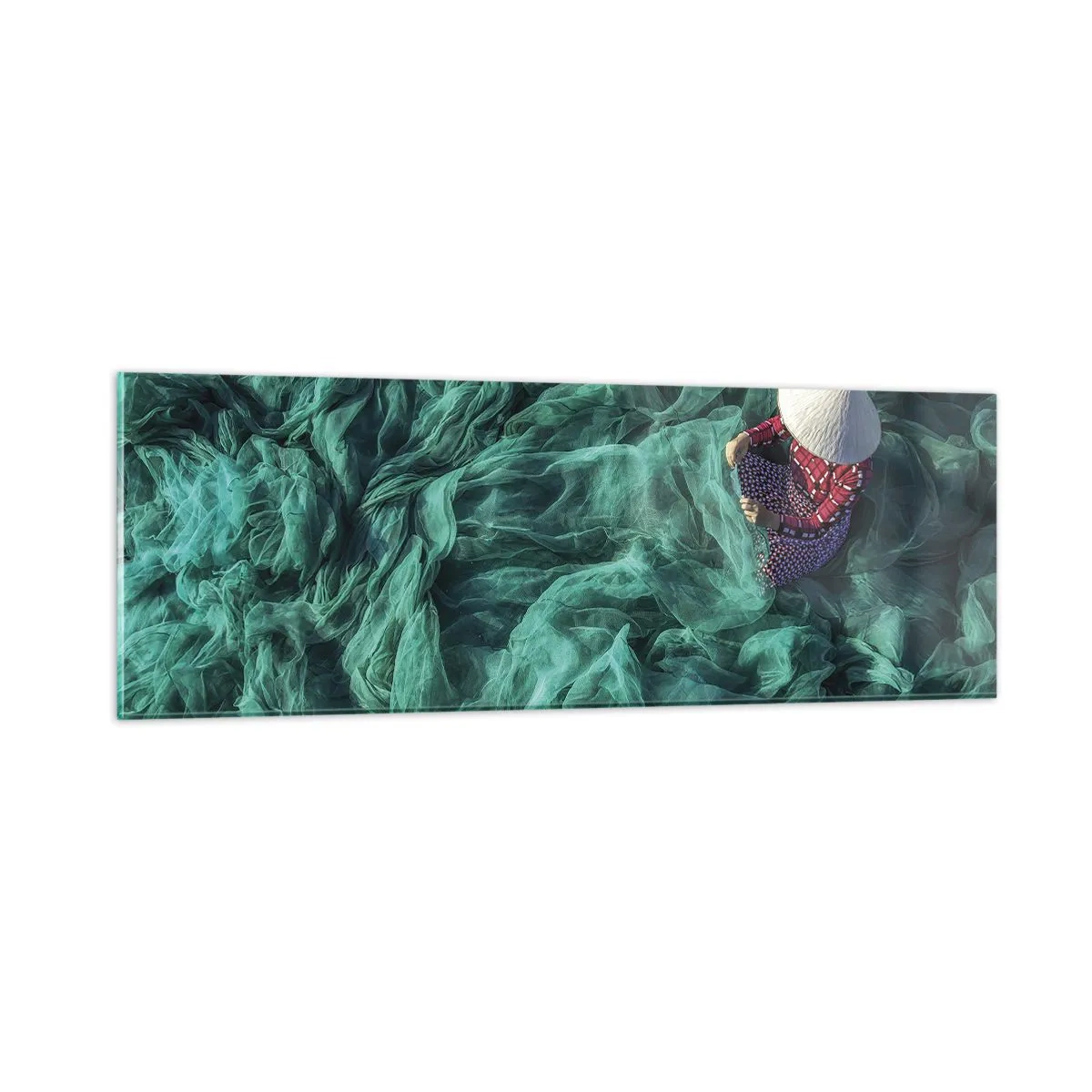 Quadro em vidro - Num mar de redes - 90x30 cm