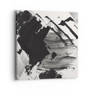 Quadro em tela - Abstração – expressão do preto - 40x40 cm
