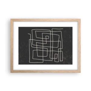 Pôster com moldura de carvalho claro - Não é tão simples - 40x30 cm