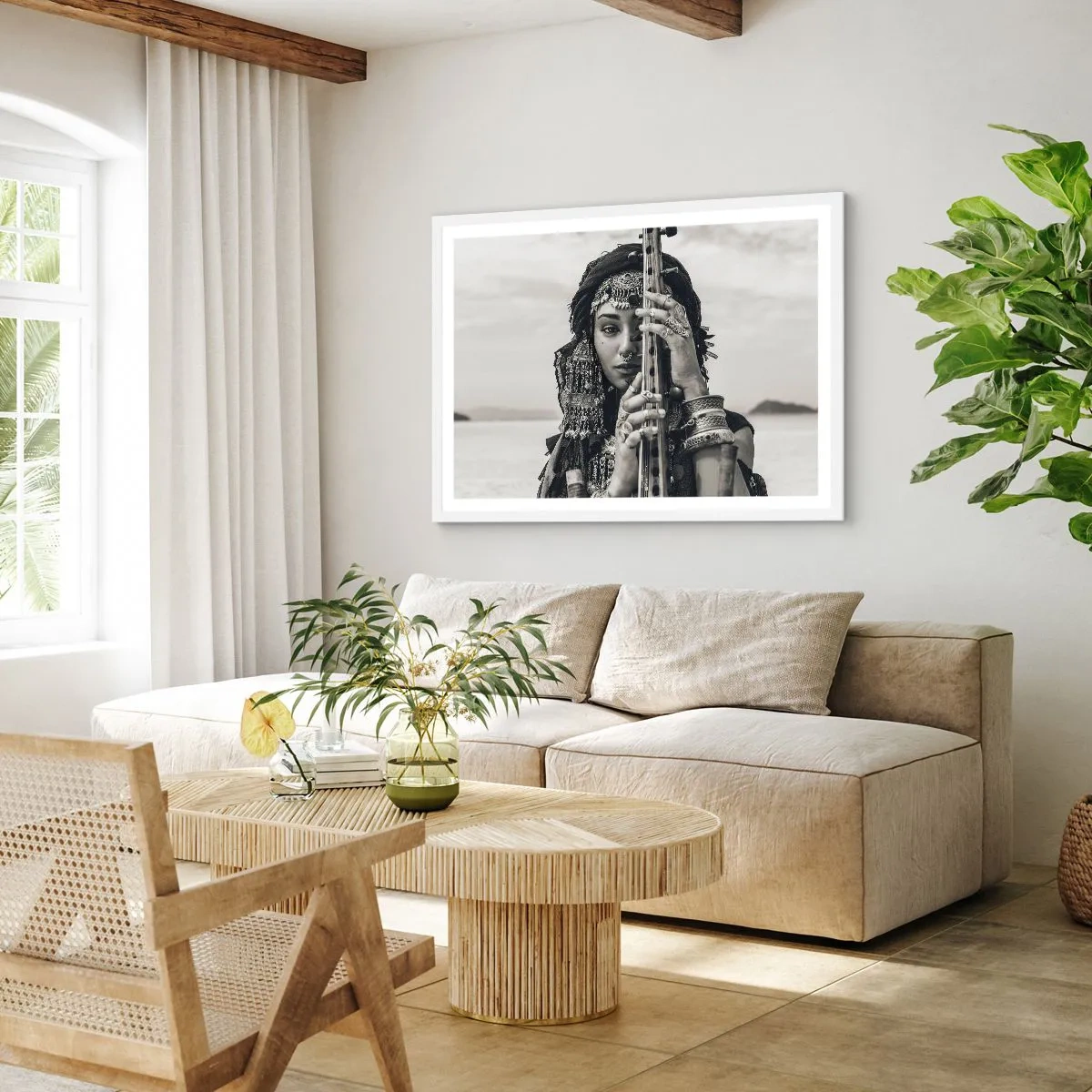 Pôster em moldura branca - A própria música oriental - 70x50 cm