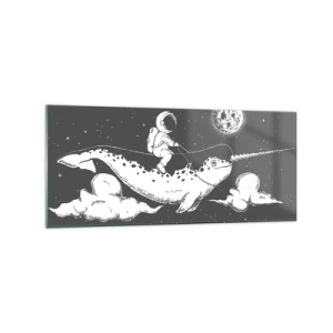 Quadro em vidro - Cavaleiro Espacial - 120x50 cm