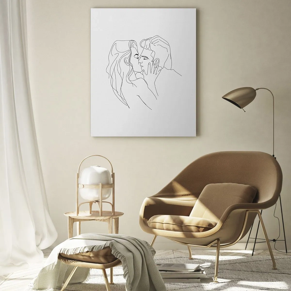 Quadro em vidro - Com a mesma linha - 50x70 cm