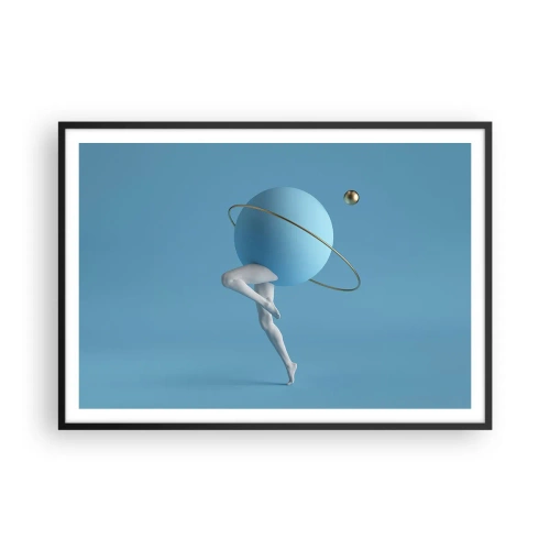 Pôster com moldura preta - Planetas a enlouquecer - 100x70 cm