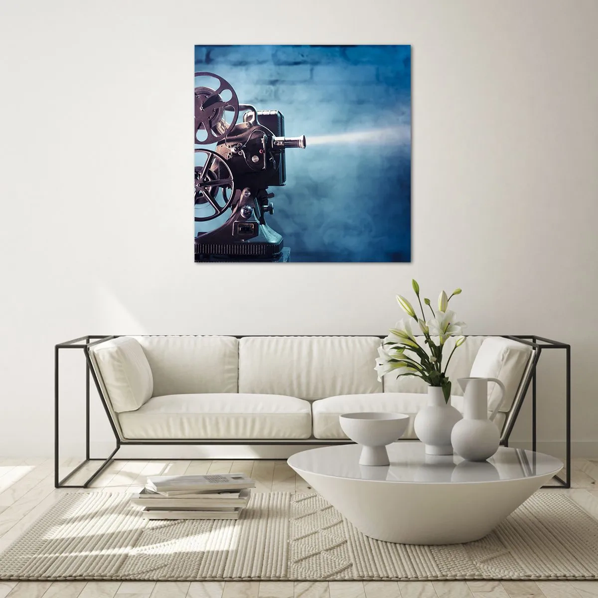 Quadro em vidro - No cinema antigo - 30x30 cm