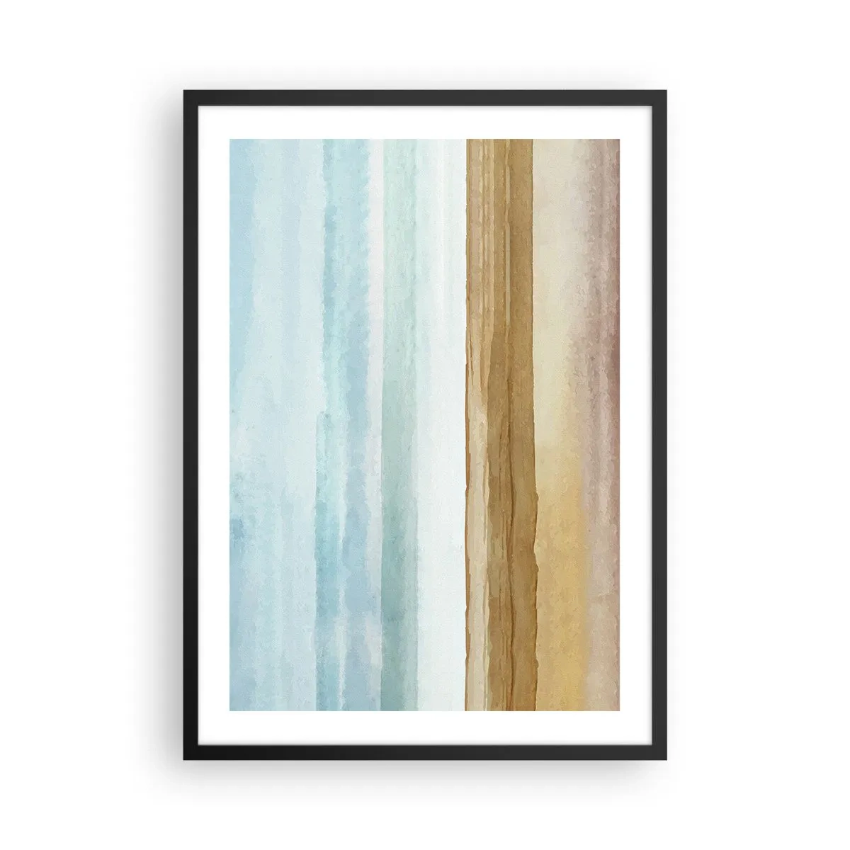 Pôster com moldura preta - Uma paisagem minimalista em tons pastel - 50x70cm - Serenidade - Decoração de parede moderna para a sala de estar e quarto ARTTOR