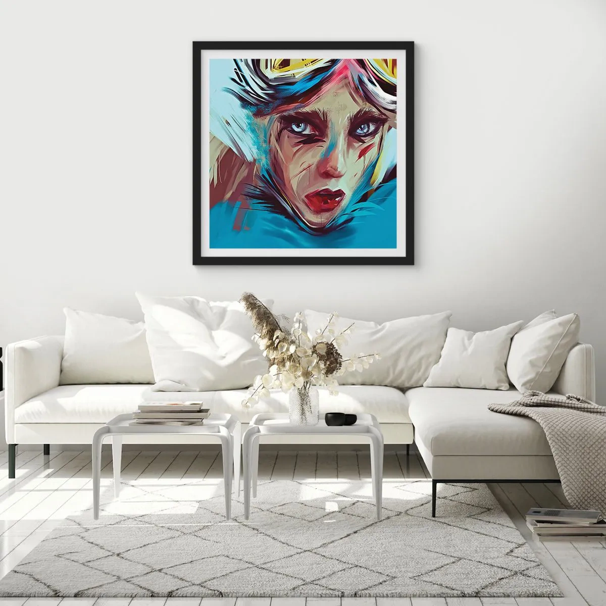 Pôster com moldura preta - A guerreira das estradas - 60x60 cm