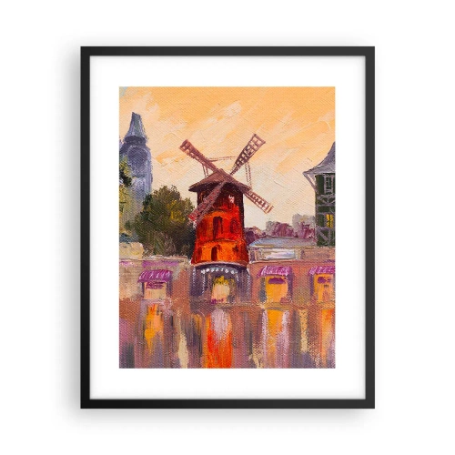 Pôster com moldura preta - Ícones parisienses – Moulin Rouge - 40x50 cm