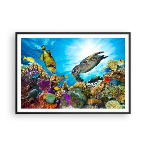 Pôster com moldura preta - Alameda dos corais - 100x70 cm