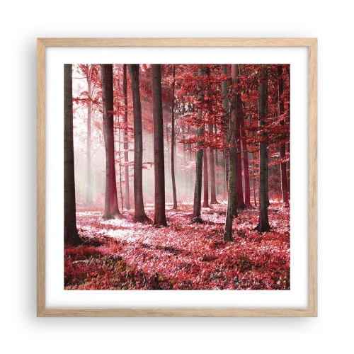 Pôster com moldura de carvalho claro - O vermelho também é belo - 50x50 cm