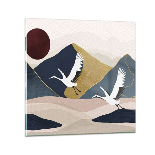 Quadro em vidro - E o dia acaba novamente - 50x50 cm