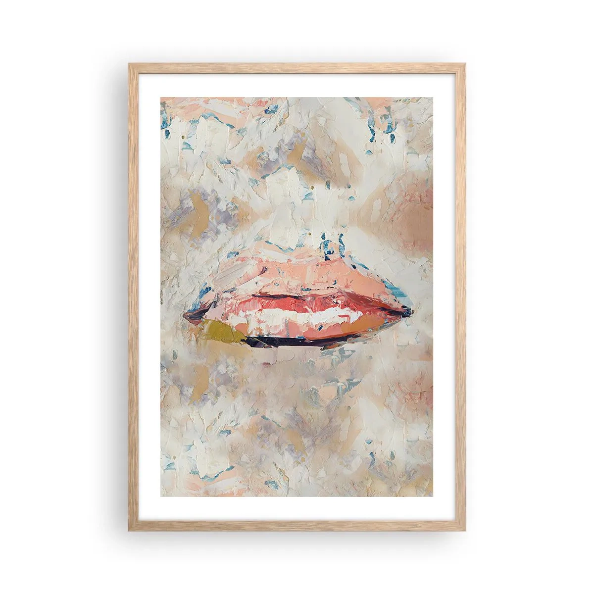 Pôster com moldura de carvalho claro - Desperta os sentidos - 50x70 cm