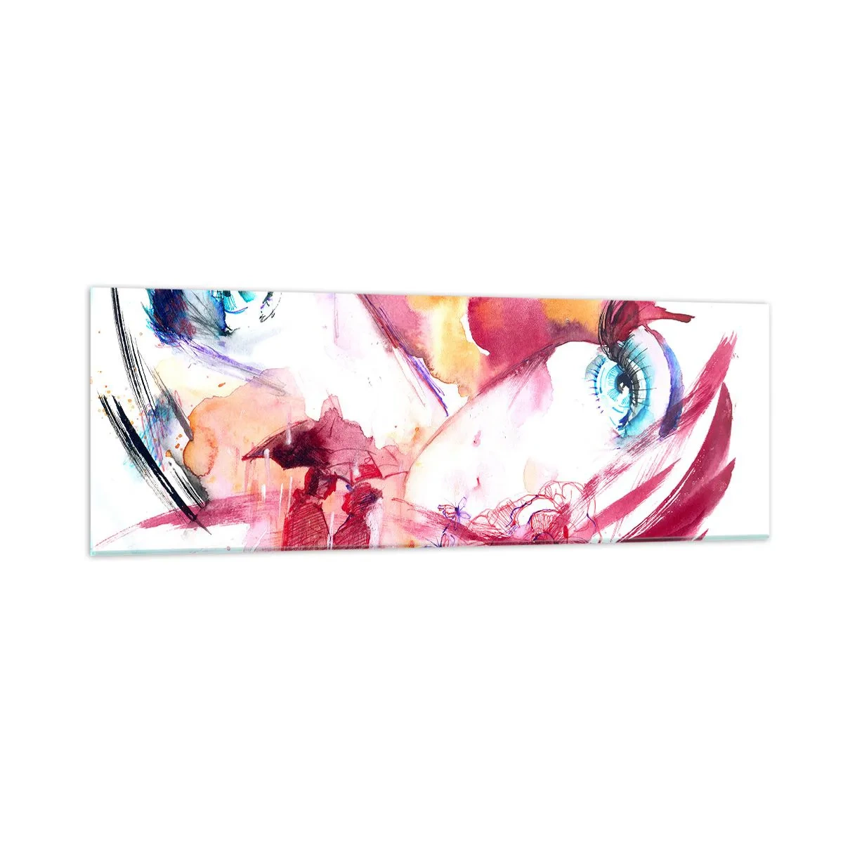 Quadro em vidro - Na proximidade, o mundo floresce - 90x30 cm