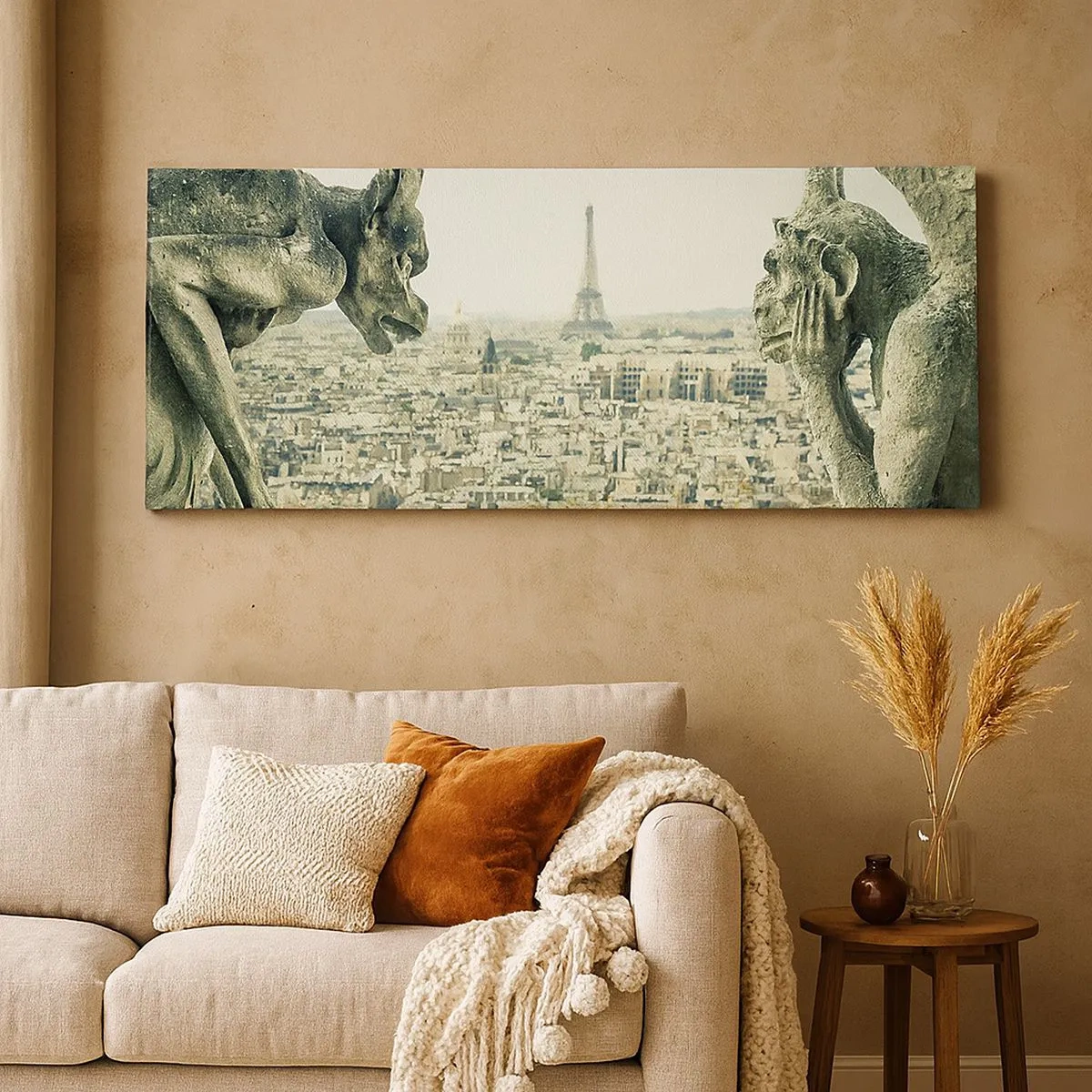 Quadro em tela - Conversas parisienses - 100x40 cm