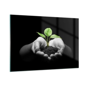 Quadro em vidro - Eu amo a natureza, eu a protejo - 100x70 cm
