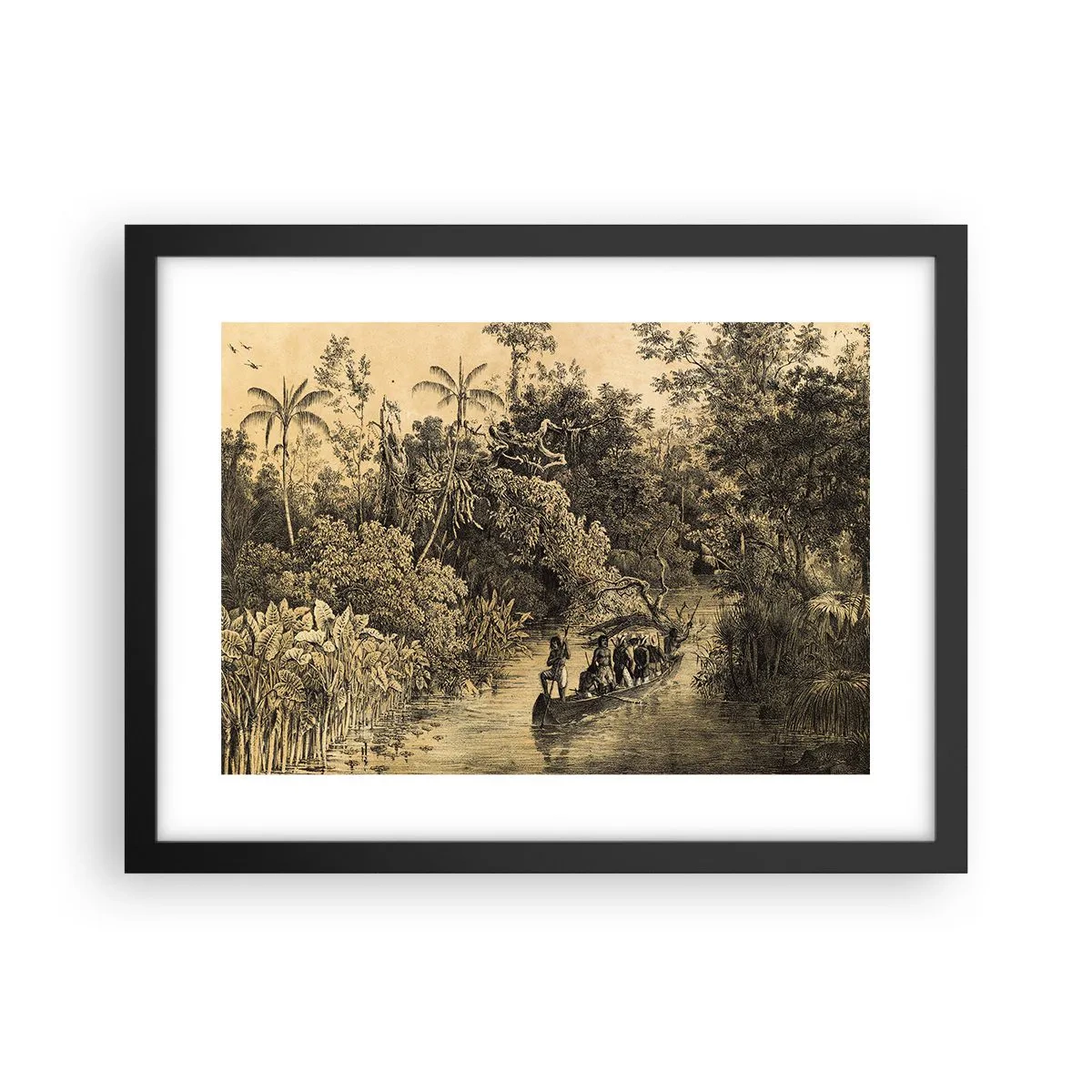 Pôster com moldura preta - Viagem à fonte - 40x30 cm