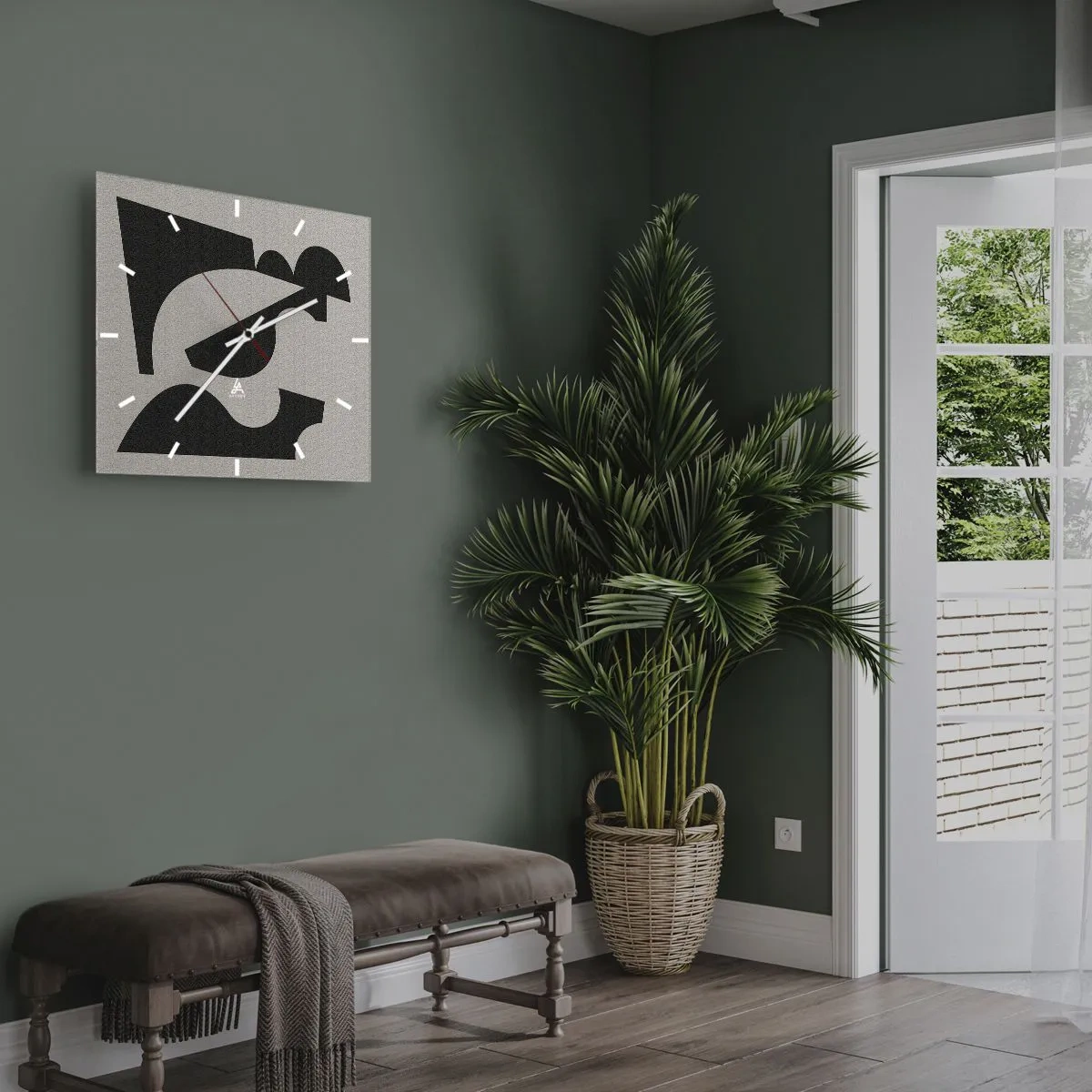 Relógio de parede - Relógio em vidro - Para automontagem - 40x40 cm