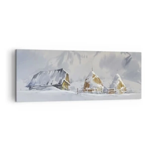 Quadro em tela - No vale nevado - 140x50 cm