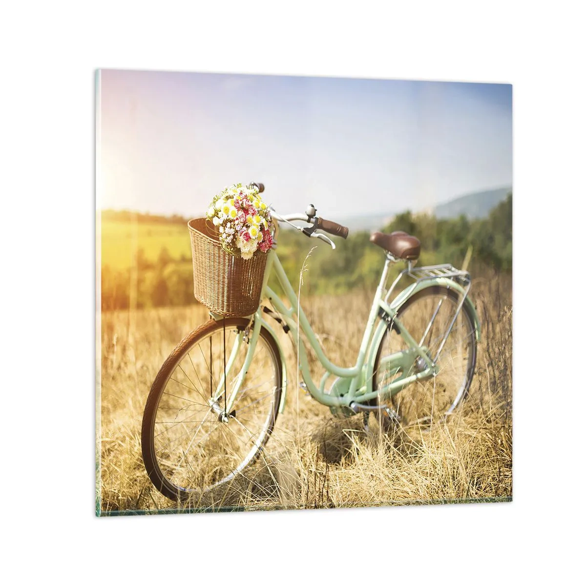 Quadro em vidro - Vou ficar aqui por um tempo - 70x70 cm