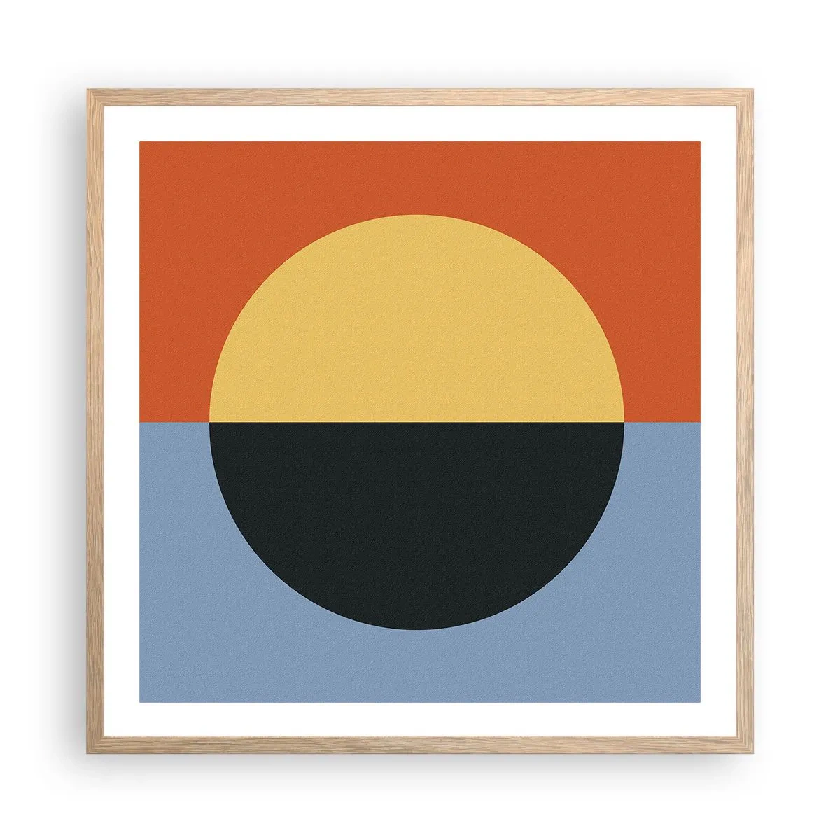 Pôster com moldura de carvalho claro - Composição do calor e do frio - 60x60 cm