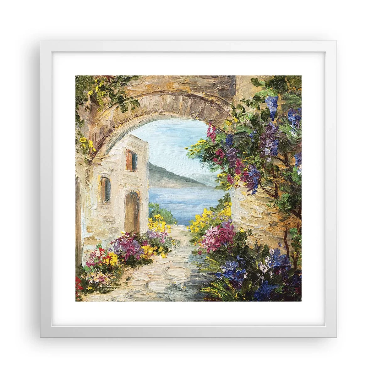 Pôster em moldura branca - O encanto da província costeira - 40x40 cm