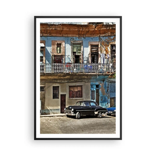 Pôster com moldura preta - Vibrações de Havana - 70x100 cm