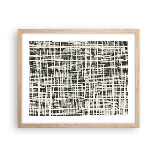 Pôster com moldura de carvalho claro - Uma composição tecida - 50x40 cm