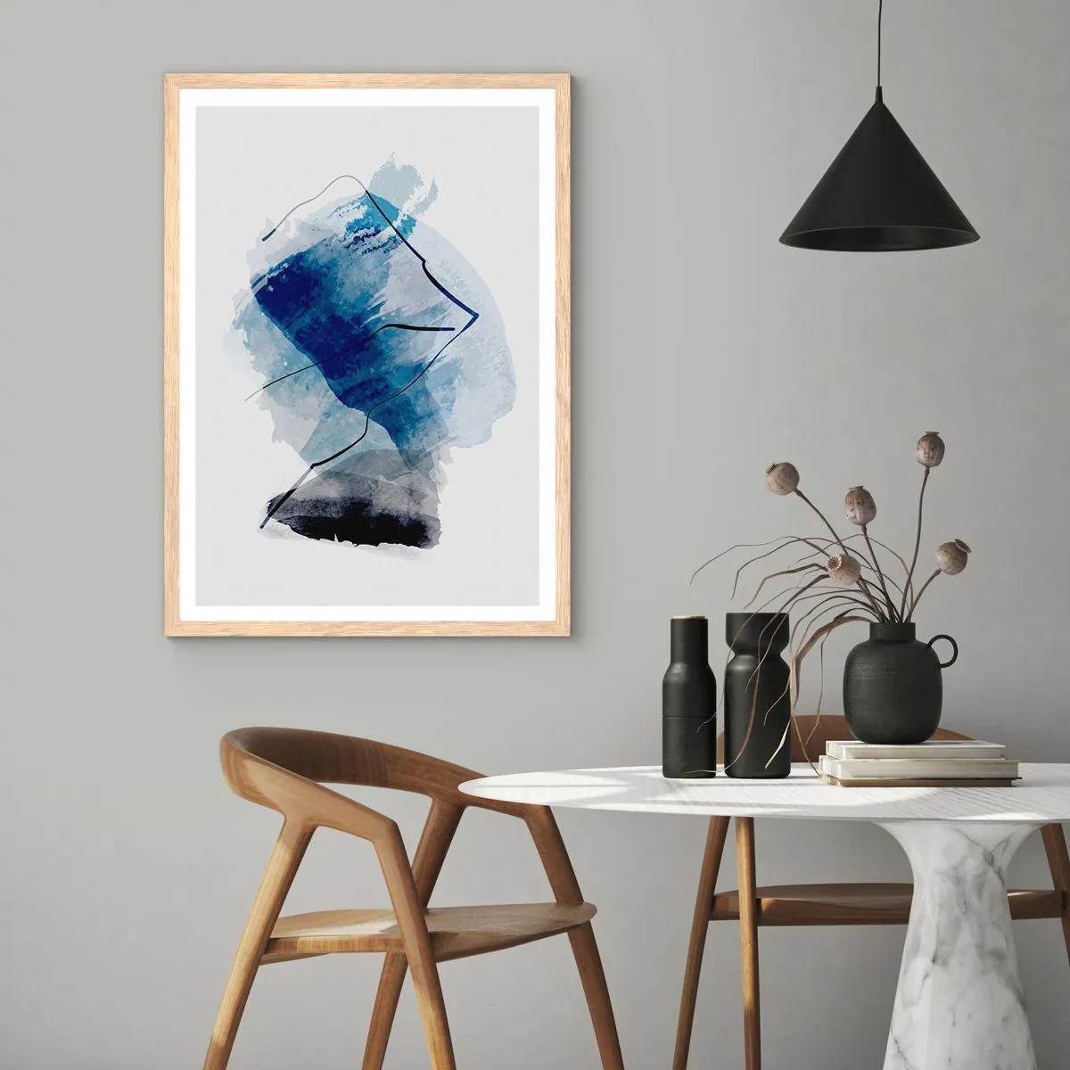 Pôster com moldura de carvalho claro - Iceberg - 61x91 cm