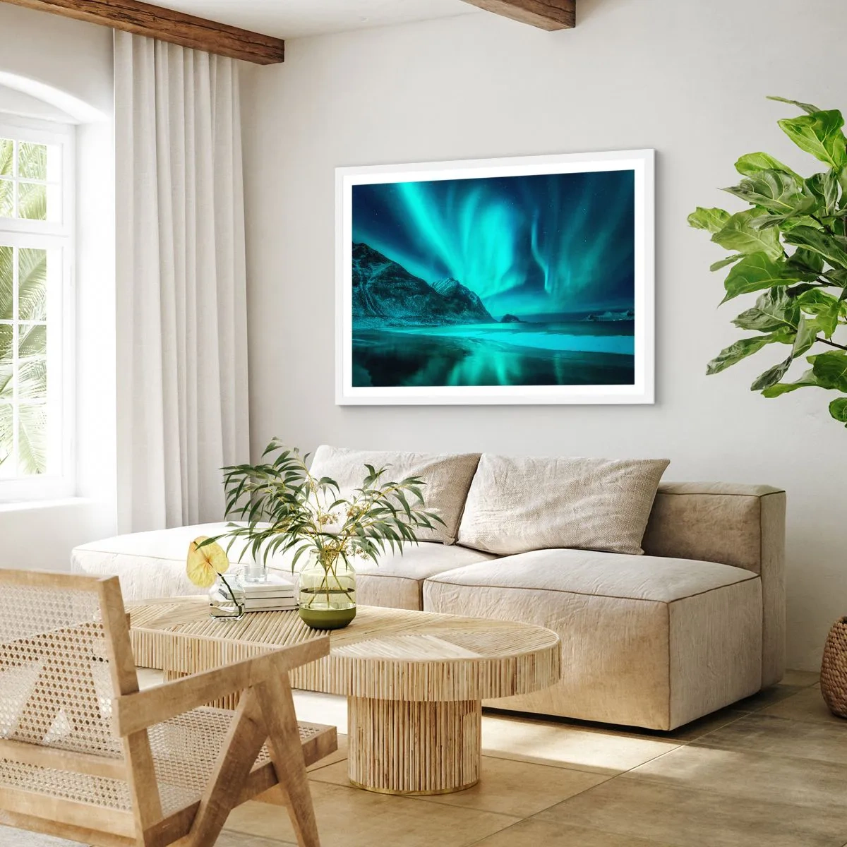 Pôster em moldura branca - Maravilhas do Norte - 91x61 cm