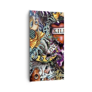 Quadro em tela - O sonho do tatuador - 65x120 cm