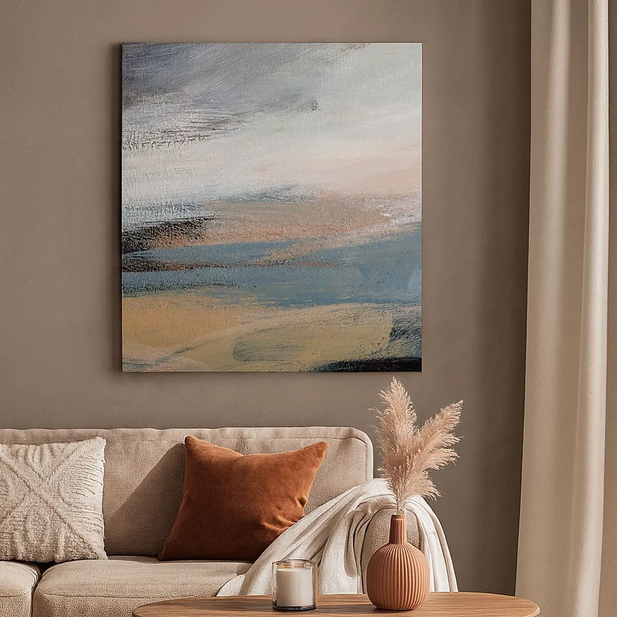 Quadro em tela - Abstração: paisagem do norte - 30x30 cm