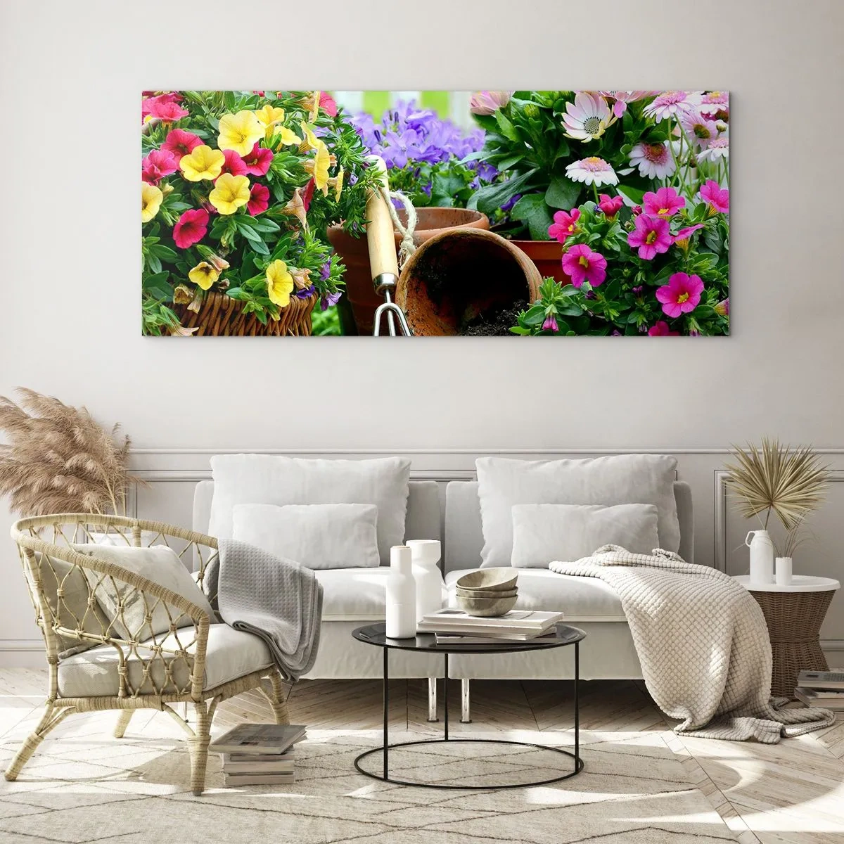 Quadro em vidro - Jardim da Joana - 160x50 cm