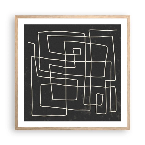 Pôster com moldura de carvalho claro - Não é tão simples - 60x60 cm