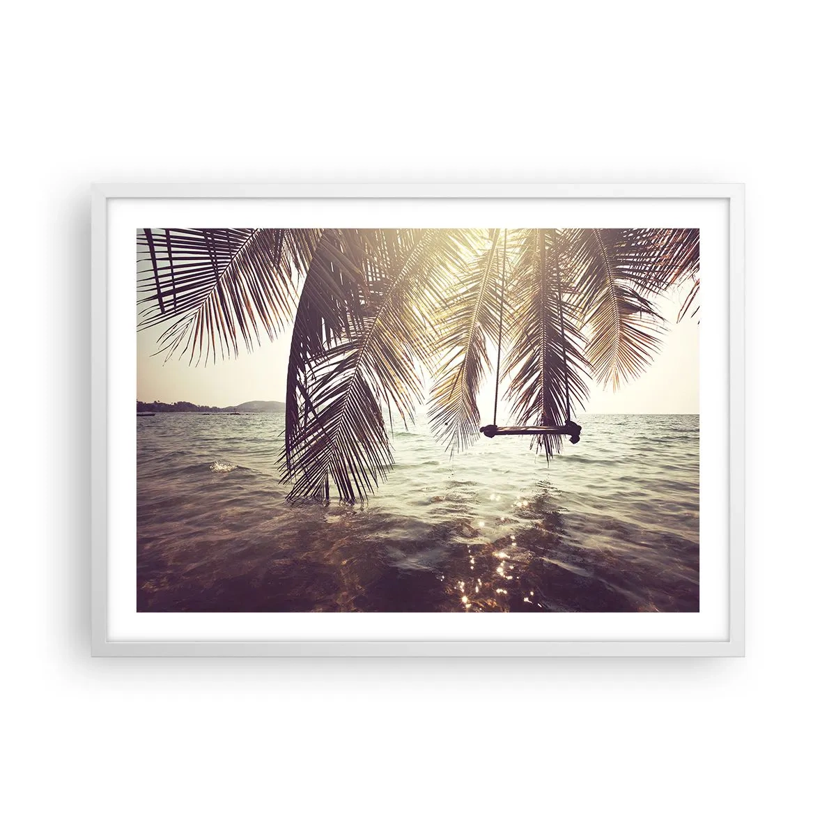 Pôster em moldura branca - Deixe-se levar pela imaginação - 70x50 cm