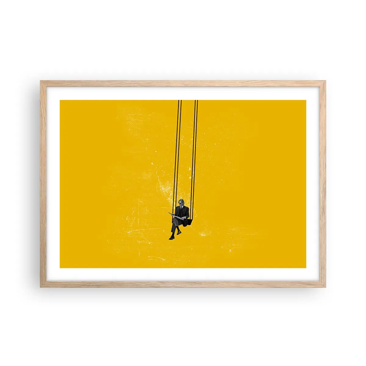 Pôster com moldura de carvalho claro - Dia como todos os dias - 70x50 cm