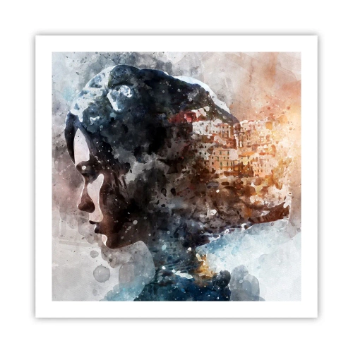 Pôster - Uma história sobre uma menina e uma cidade ao fundo - 60x60 cm