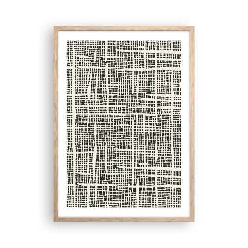 Pôster com moldura de carvalho claro - Uma composição tecida - 50x70 cm
