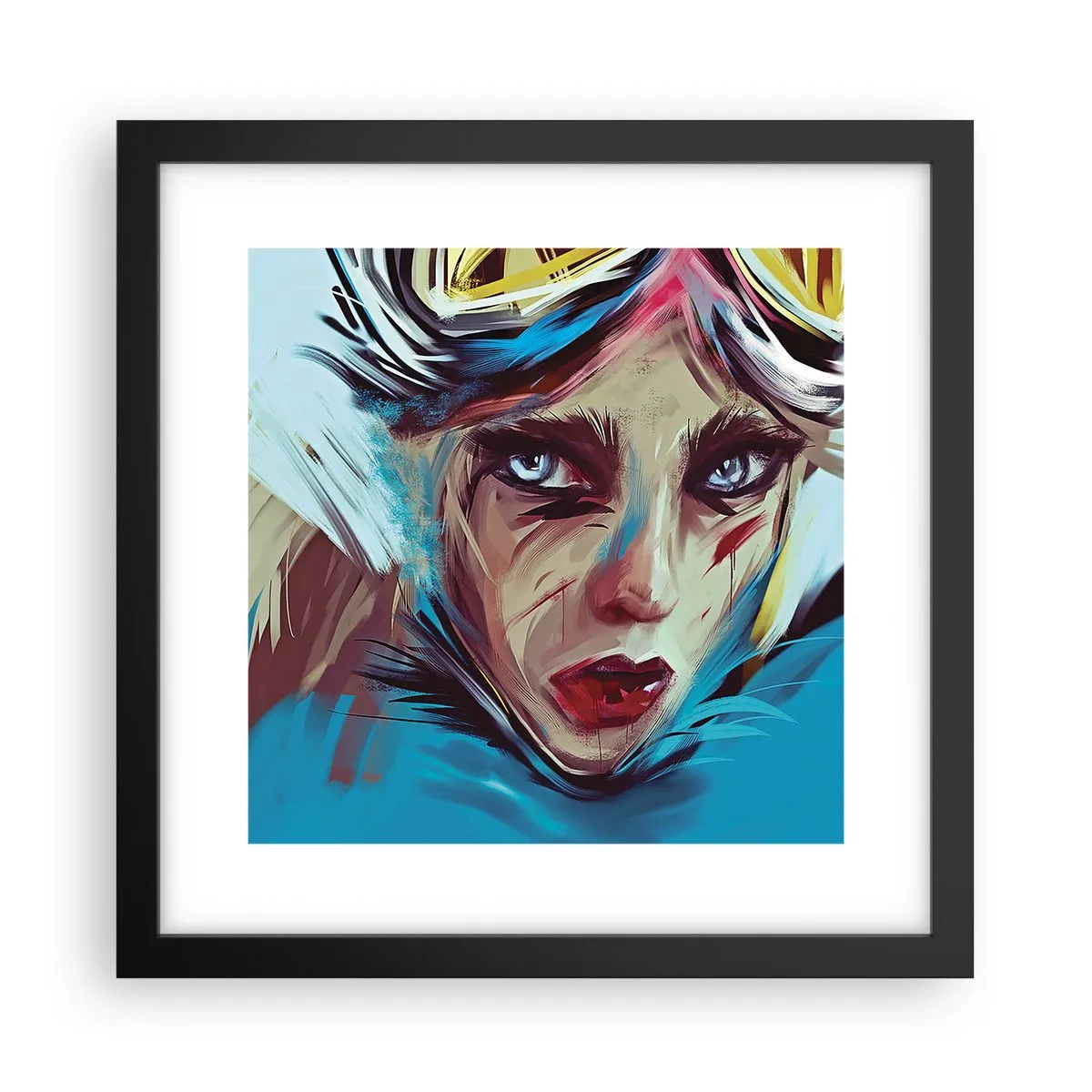 Pôster com moldura preta - A guerreira das estradas - 30x30 cm