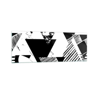 Quadro em vidro - Chuva de triângulos - 140x50 cm