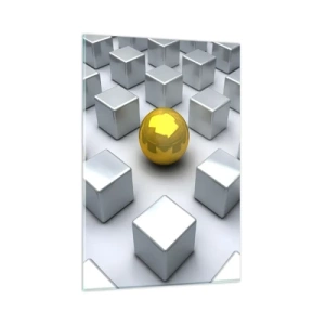 Quadro em vidro - Por que eu? Obras de arte geométricas - 80x120 cm