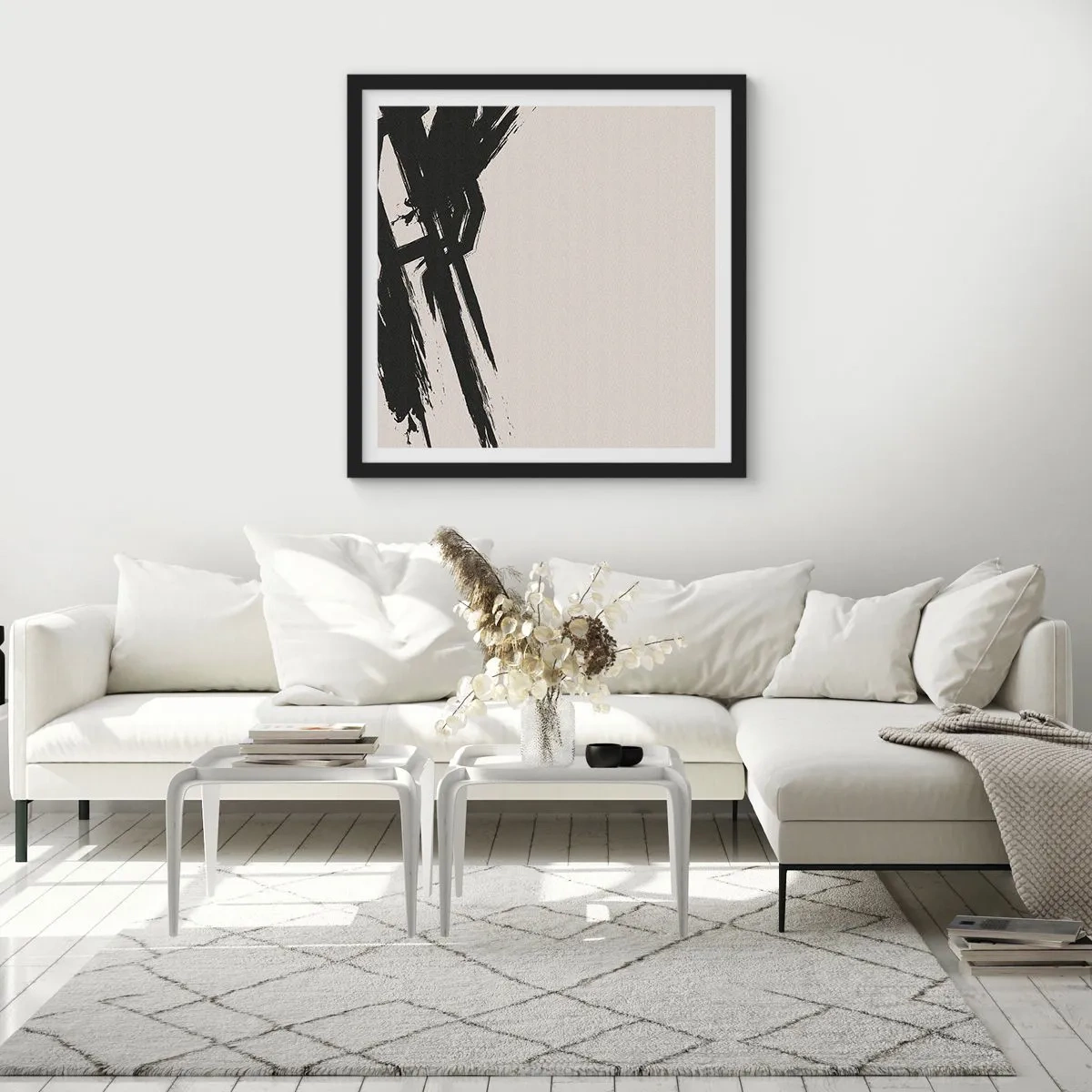 Pôster com moldura preta - Corrida imparável - 60x60 cm