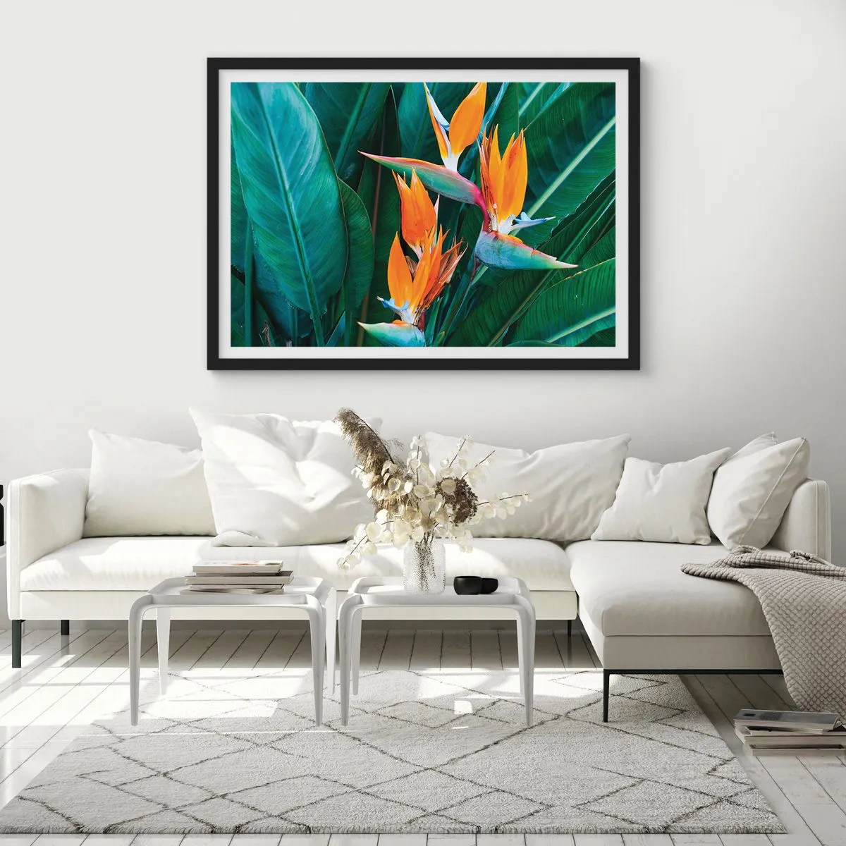 Pôster com moldura preta - É uma flor ou é um pássaro? - 70x50 cm