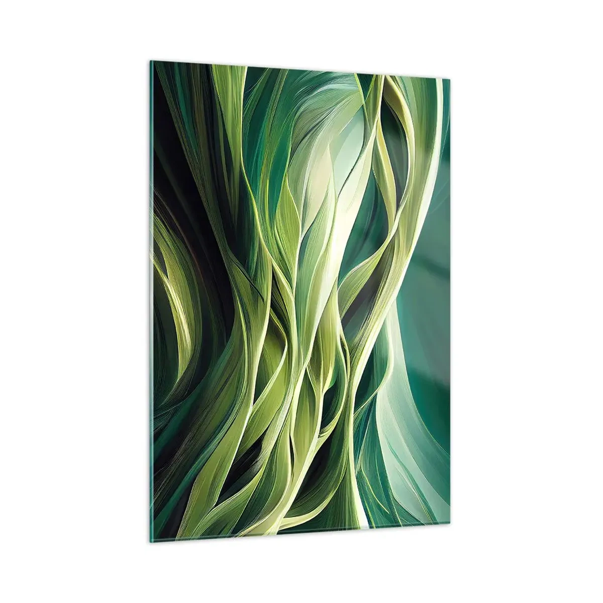 Quadro em vidro - Jogo verde abstrato - 50x70 cm