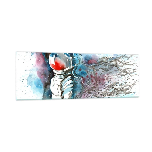 Quadro em vidro - Sozinho com o espaço - 90x30 cm