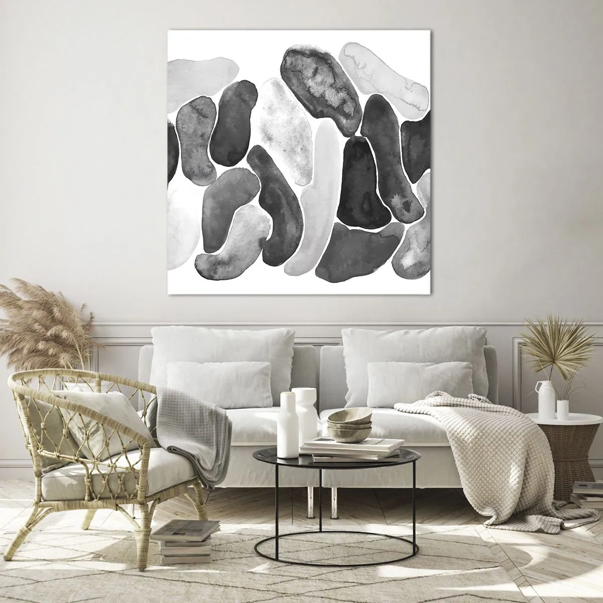 Quadro em vidro - Abstração rochosa - 50x50 cm