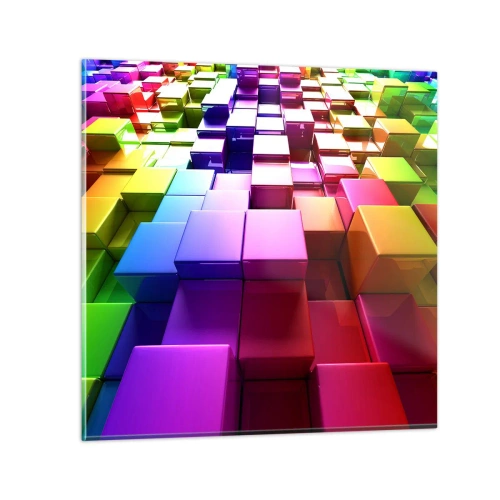 Quadro em vidro - Op-art juntos como uma equipa - 30x30 cm