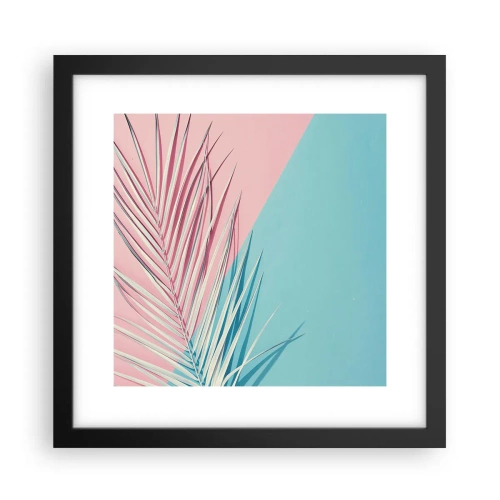 Pôster com moldura preta - Impressão tropical - 30x30 cm