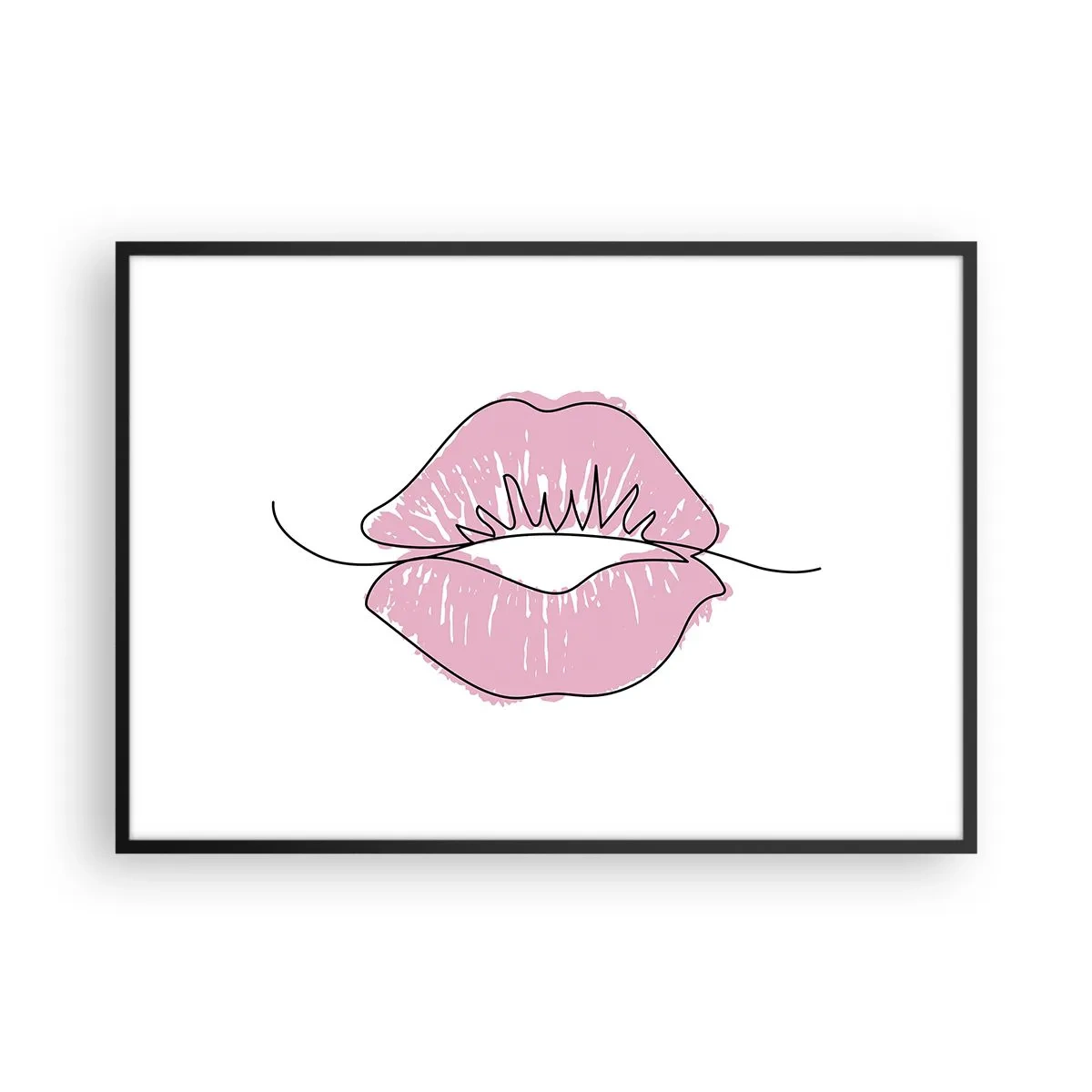 Pôster com moldura preta - Pronto para beijar? - 100x70 cm
