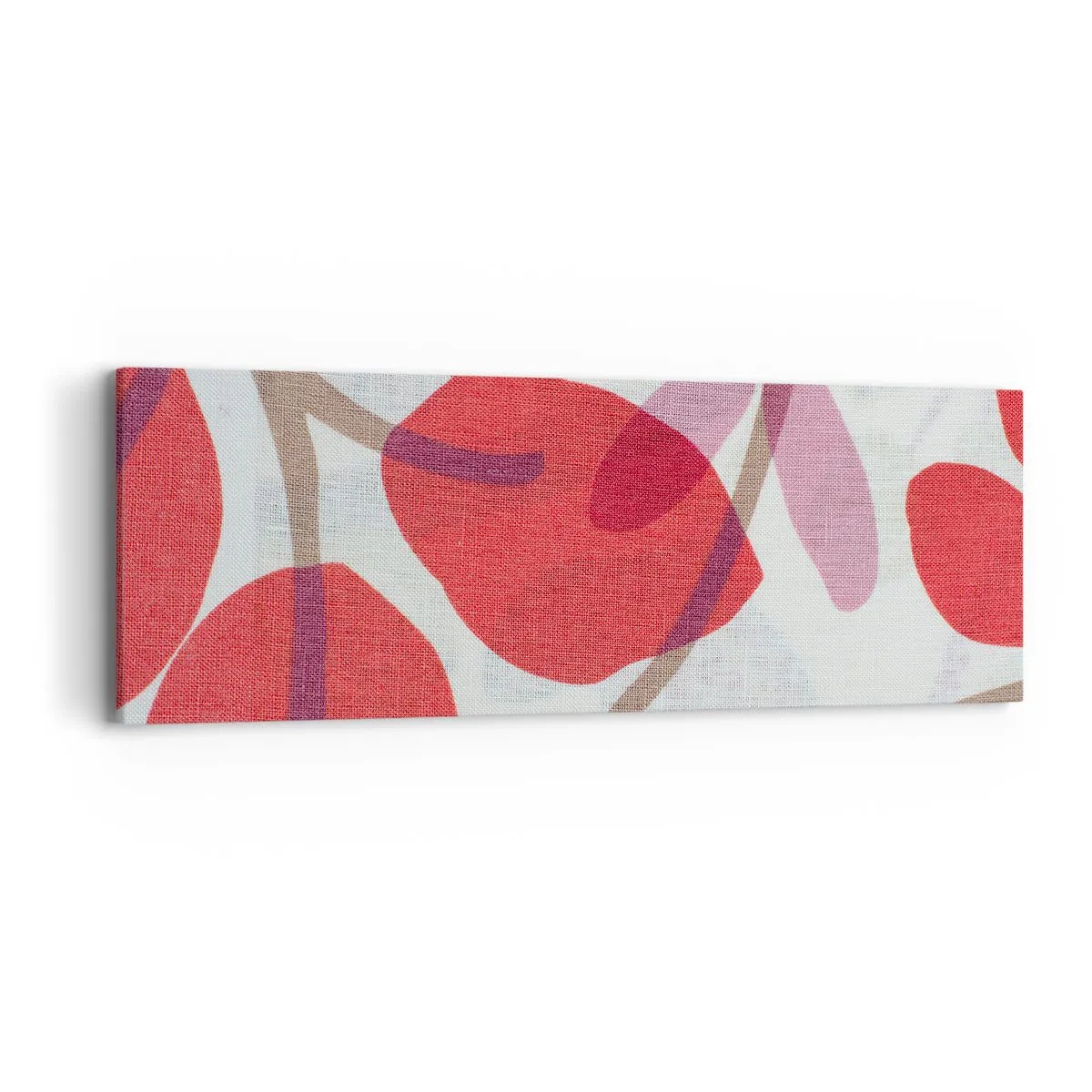 Quadro em tela - Arranjo de flores em rosa - 90x30 cm