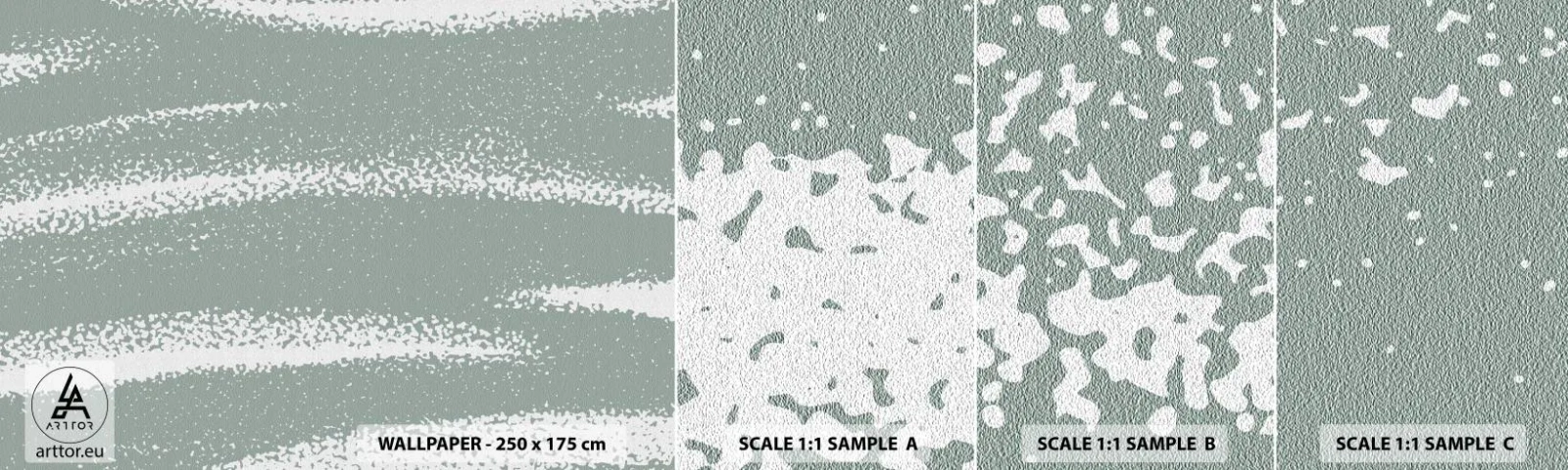 Amostra de papel de parede autocolante Deluxe Sticker - Abstração em um clima de inverno - Abstração, Brilhante, Minimalismo - 100x30 cm